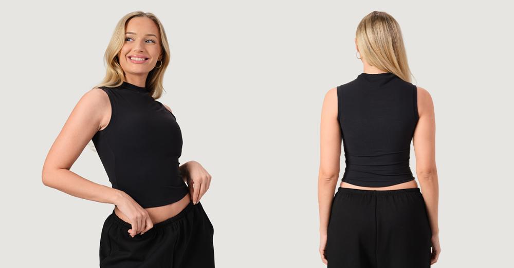 Дамски топ NEO Turtleneck Black - GymBeam