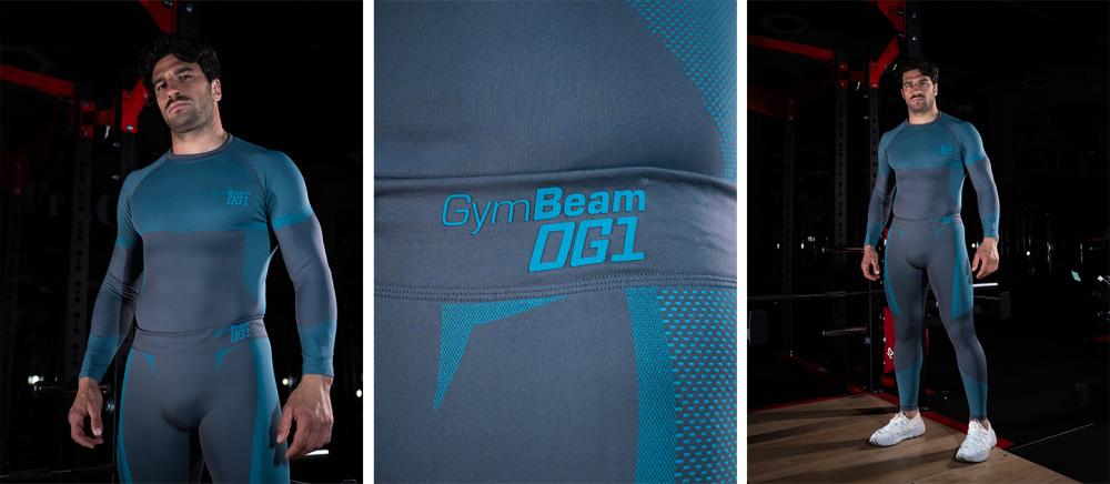 Безшевна блуза с дълъг ръкав OG1 Grey/Blue - GymBeam
