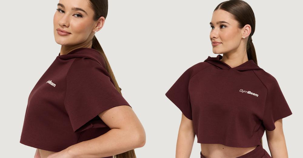 Дамски суичър Relay Cropped Fig - GymBeam