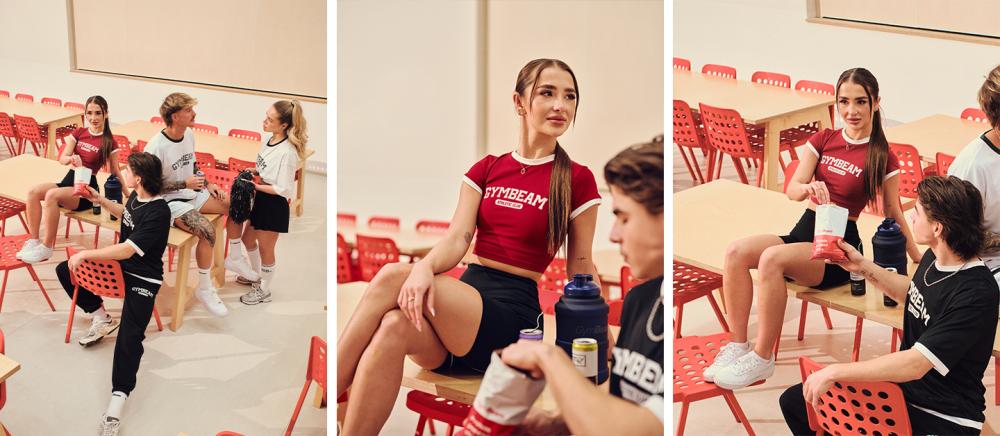Дамска тениска Varsity Red - GymBeam
