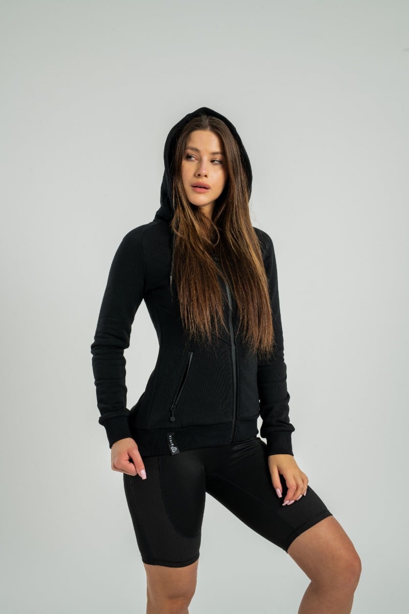 Дамски суичър Nova Zip Up Black - STRIX