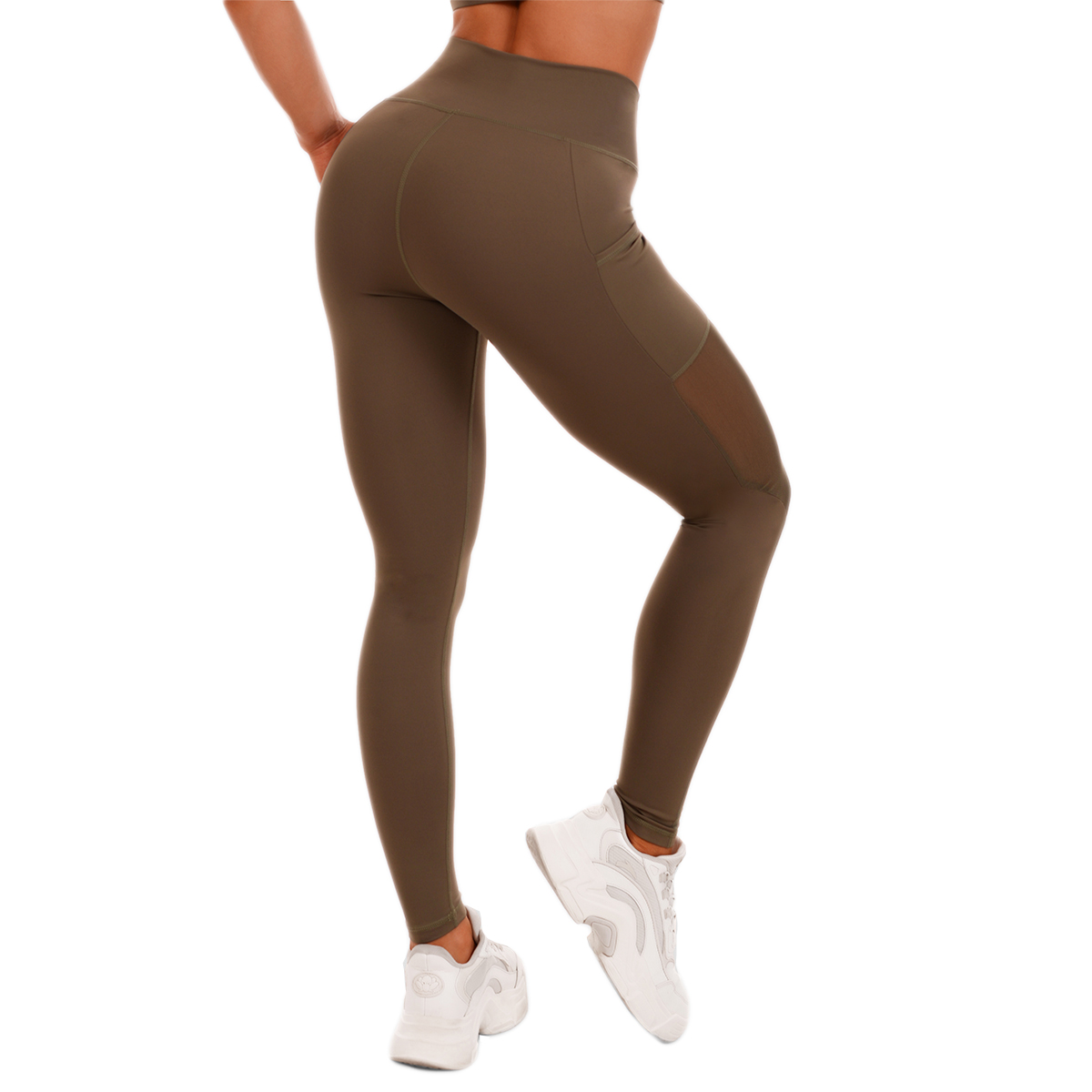 Дамски клин Mesh Panel Olive - GymBeam - Размер: M | Възрастова група: Възрастни · záber 6