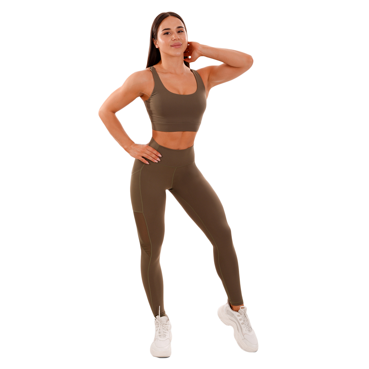 Дамски клин Mesh Panel Olive - GymBeam - Размер: M | Възрастова група: Възрастни · záber 7