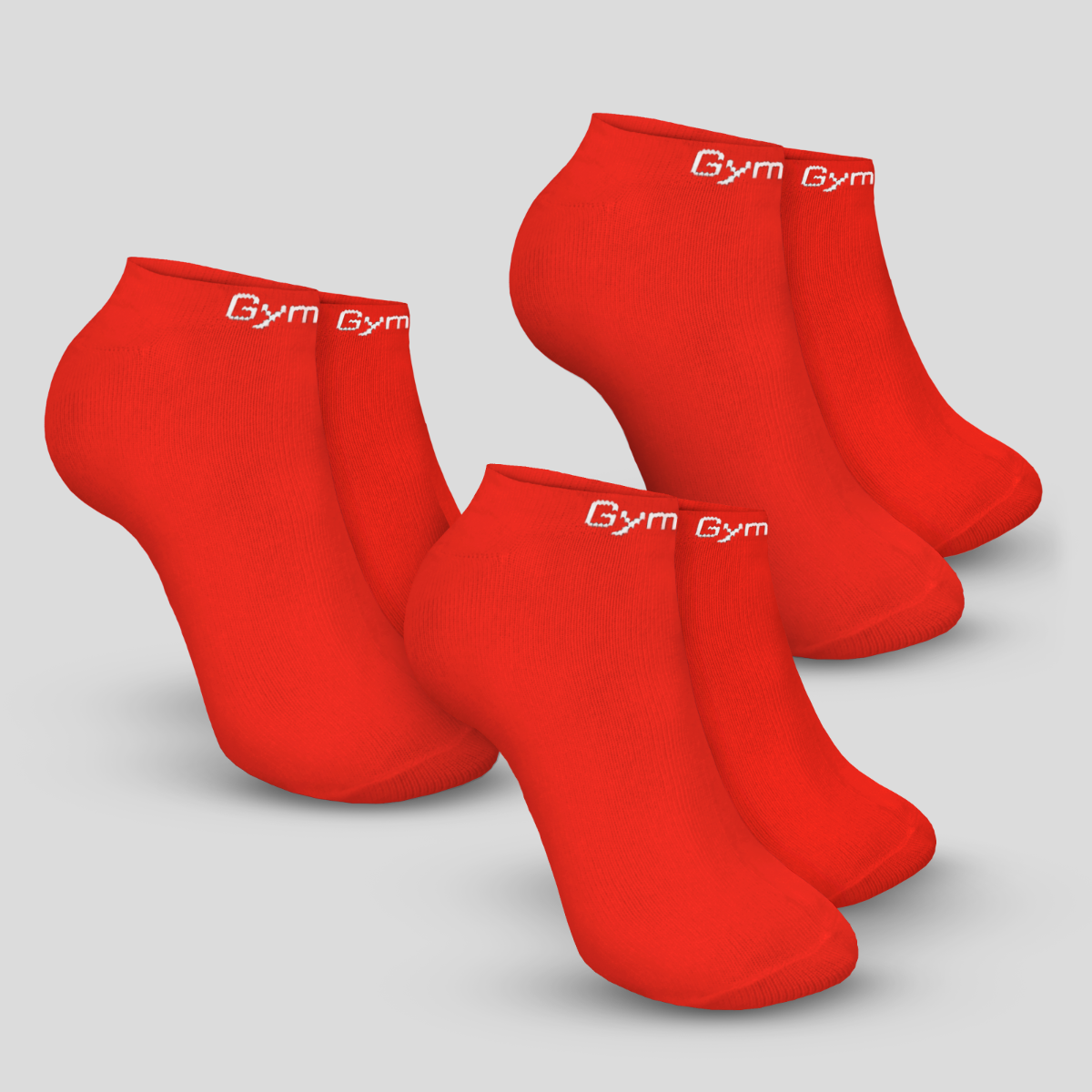 Чорапи Ankle Socks 3Pack Hot Red - GymBeam
