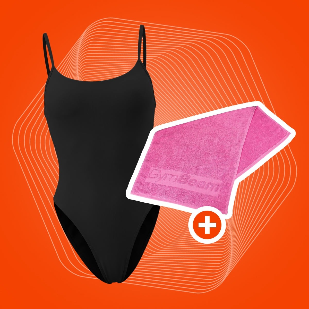 Дамски бански ARUBA Black - GymBeam + подарък