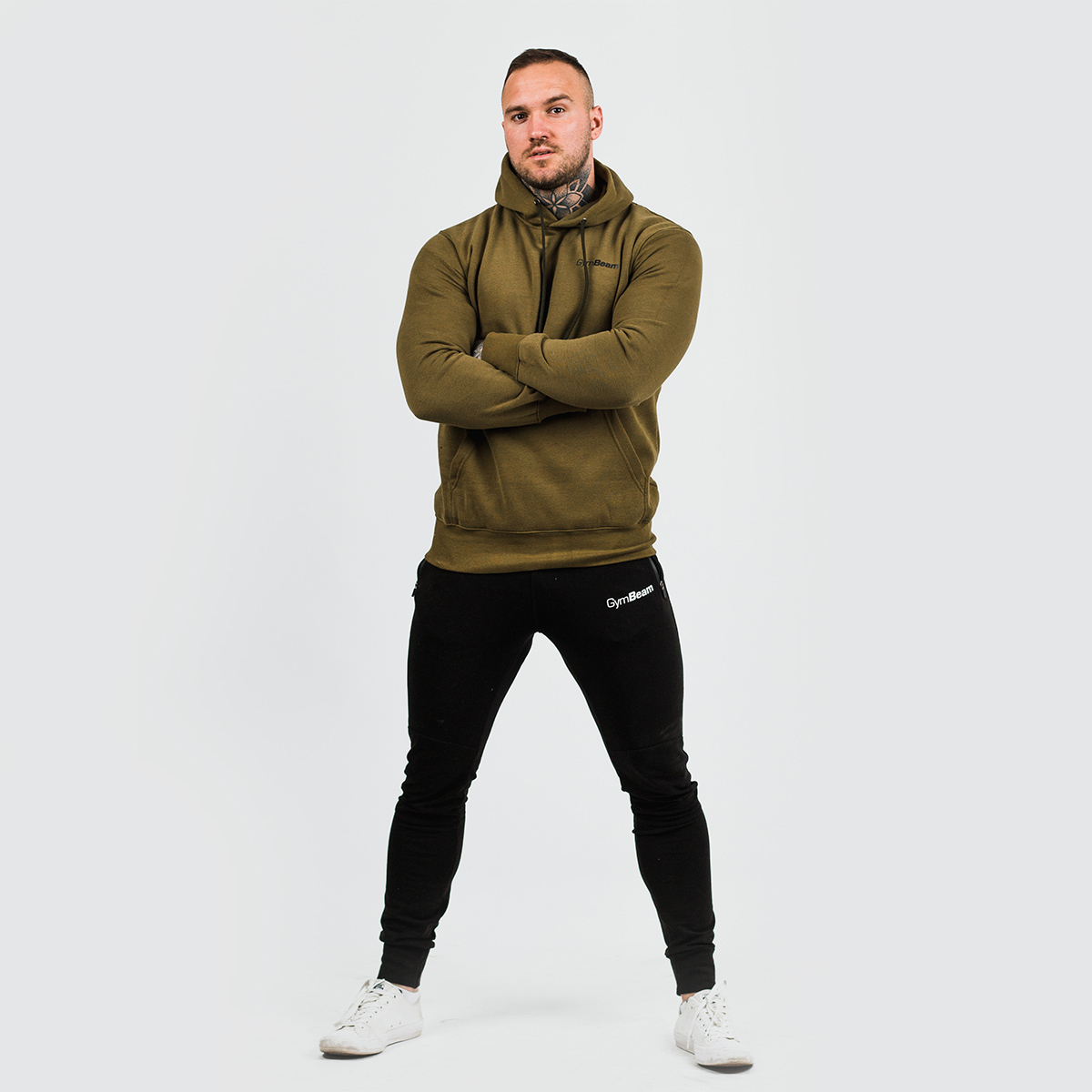 Суичър Athlete Military Green Black - GymBeam - Цвят: zelená | Възрастова група: Възрастни | Тегло: 0,57 g | Опаковка: 25 · záber 7