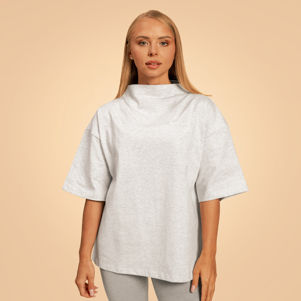 Дамски топ Bliss Oversized Grey - BeastPink