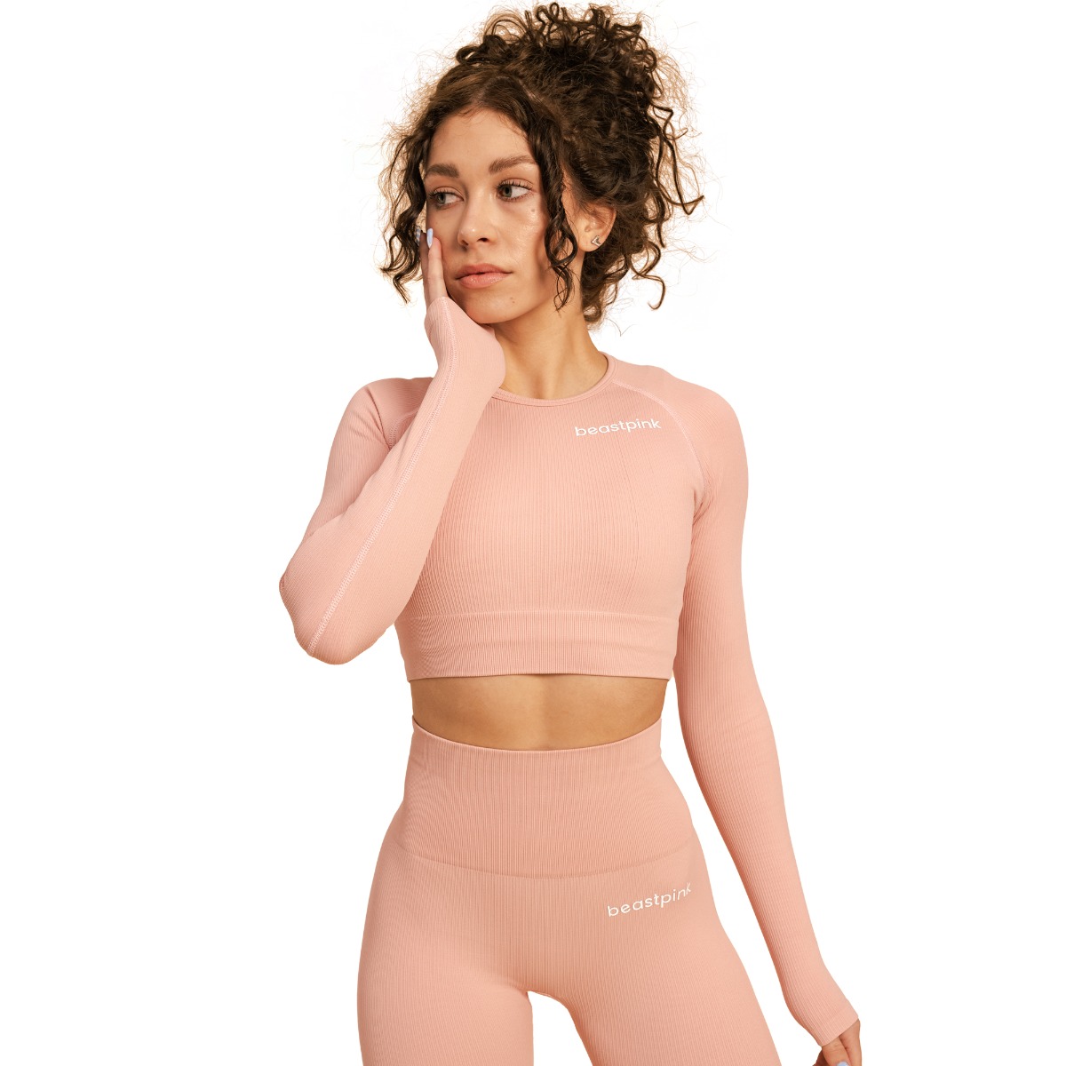 Дамски топ Hyper Crop Top Pink - BeastPink - Размер: XXL | Тегло: 0,302 g · záber 6