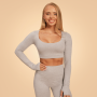 Дамски топ Sense Crop Top Grey - BeastPink M