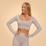 Дамски топ Sense Crop Top Grey - BeastPink M