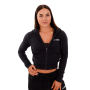 Дамски суичър TRN Zip-Up Black - GymBeam S