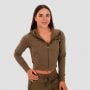 Дамски суичър TRN Zip-Up Olive - GymBeam S