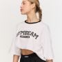 Женска овърсайз тениска Varsity White - GymBeam XL
