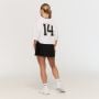 Женска овърсайз тениска Varsity White - GymBeam XL