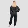 Дамски къс суичър Aura Washed Black - GymBeam S