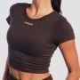 Дамска къса тениска Aura Tee Brown - GymBeam S