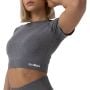 Дамски топ FLO Crop Top Grey - GymBeam L