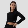 Дамски топ FLO Ribbed CropTop Black - GymBeam XL