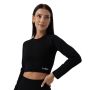 Дамски топ FLO Ribbed CropTop Black - GymBeam XL