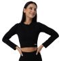 Дамски топ FLO Ribbed CropTop Black - GymBeam XL