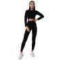 Дамски топ FLO Ribbed CropTop Black - GymBeam XL
