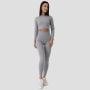 Дамски топ FLO Ribbed CropTop Grey - GymBeam S