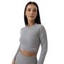 Дамски топ FLO Ribbed CropTop Grey - GymBeam S