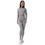Дамски топ FLO Ribbed CropTop Grey - GymBeam S