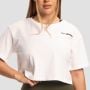Дамска кроп топ тениска Limitless White - GymBeam S