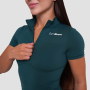 Дамска къса тениска Ignite Cropped Dark Green - GymBeam M