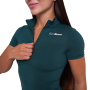 Дамска къса тениска Ignite Cropped Dark Green - GymBeam M