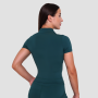 Дамска къса тениска Ignite Cropped Dark Green - GymBeam M