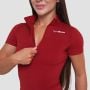 Дамска къса тениска Ignite Cropped Dark Red - GymBeam L