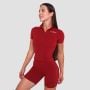 Дамска къса тениска Ignite Cropped Dark Red - GymBeam L