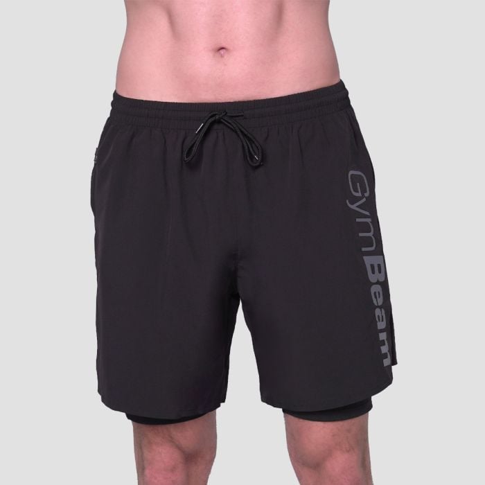 Шорти 2в1 Essence Black - GymBeam M