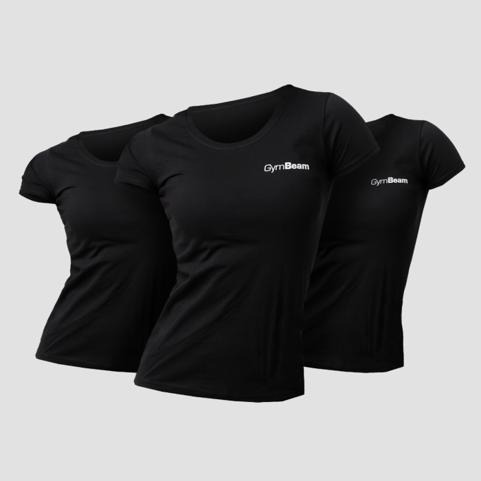 Дамски тениски 3Pack Black - GymBeam XXL - 3pack