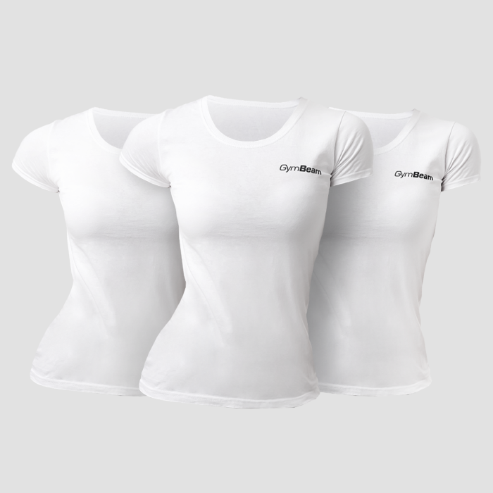 Дамски тениски 3Pack White - GymBeam XXL - 3pack