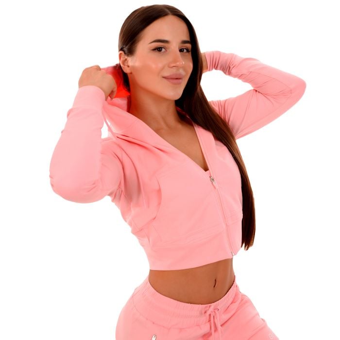 Дамски суичър TRN Zip-Up Pink - GymBeam S