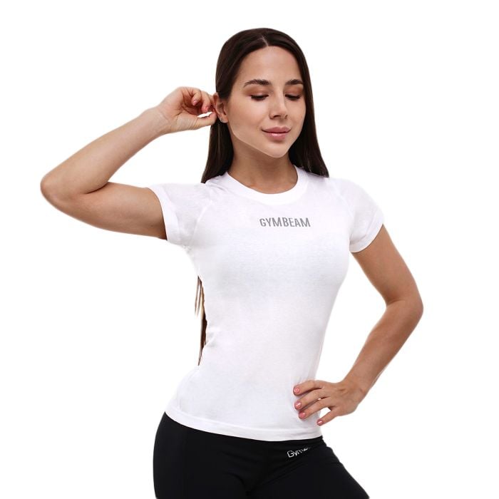 Дамска тениска FIT White - GymBeam S