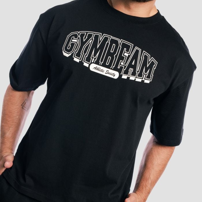 Тениска Athletic Society Boxy Black - GymBeam XL
