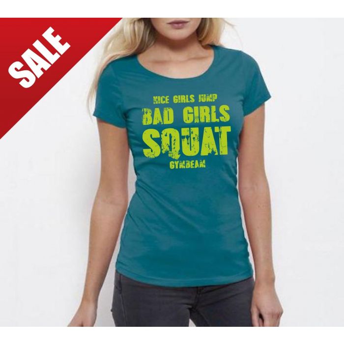 GymBeam Дамска тениска Bad Girls Turquoise Green