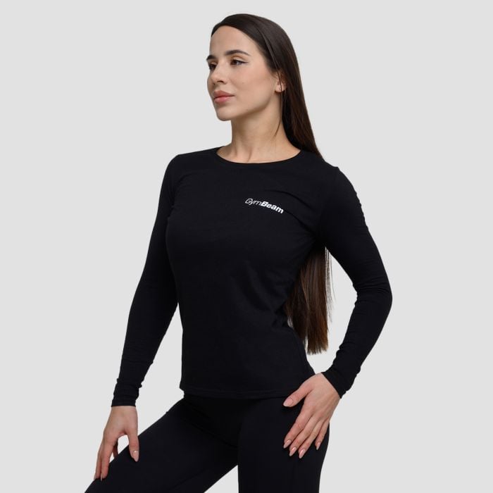 Дамска тениска Basic Long Sleeve T-Shirt Black - GymBeam S