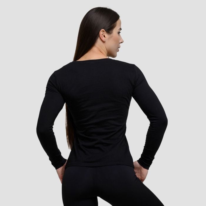 Дамска тениска Basic Long Sleeve T-Shirt Black - GymBeam S