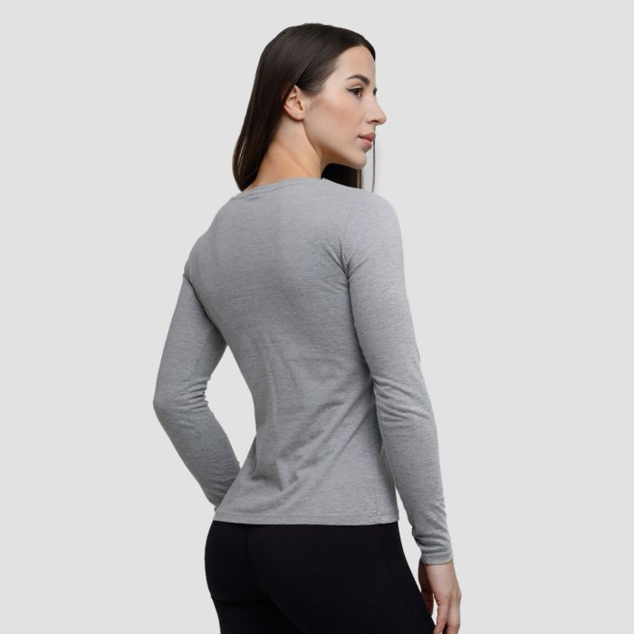 Дамска блуза Basic Long Sleeve T-Shirt Grey - GymBeam XS