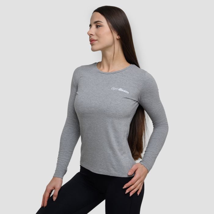 Дамска блуза Basic Long Sleeve T-Shirt Grey - GymBeam XS