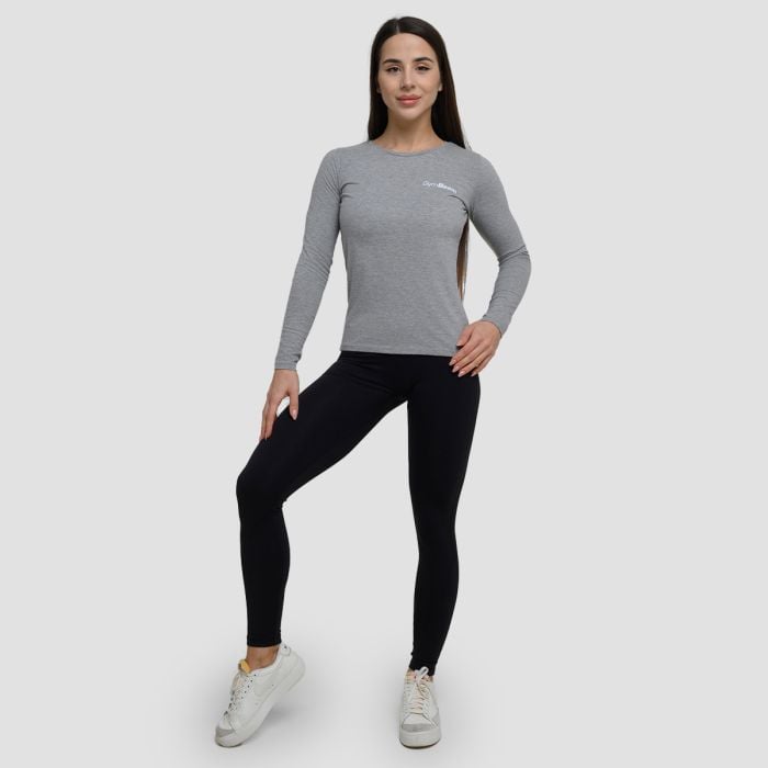 Дамска блуза Basic Long Sleeve T-Shirt Grey - GymBeam XS