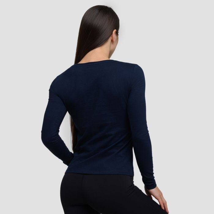Дамска тениска Basic Long Sleeve T-Shirt Navy - GymBeam M