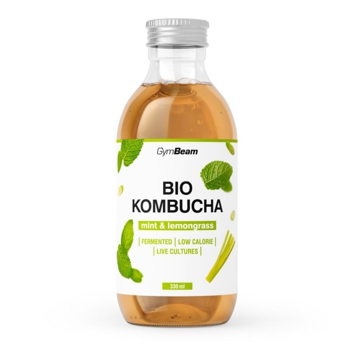 БИО Комбуча - GymBeam 330 ml - мента и лимонова трева