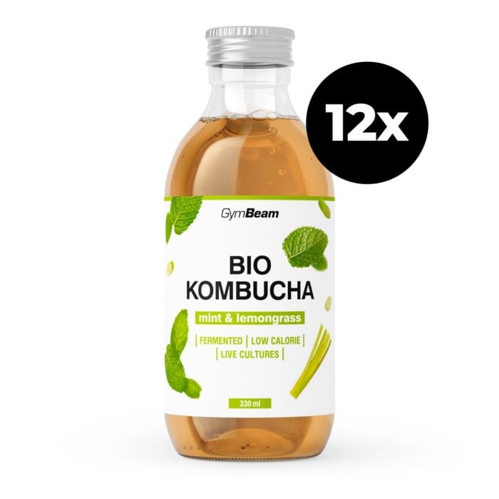 БИО Комбуча - GymBeam 330 ml - мента и лимонова трева