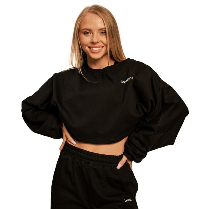 Дамски суичър Bliss Cropped Black - BeastPink L